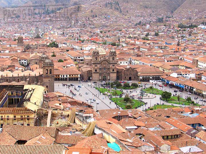 Vista panorámica de la plaza de Armas de Cusco